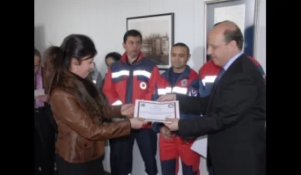 UMKE ekibine teşekkür belgesi